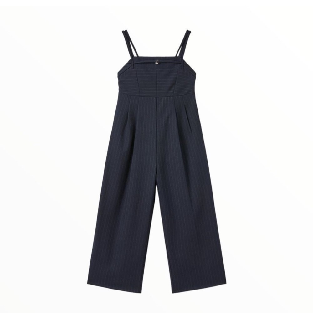 ZARA Kids Navy PINSTRIPE CORSET JUMPSUIT size 8